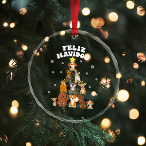 Feliz Navidog Dog Funny Xmas Crystal Glass Ornament TS09 Print Your Wear