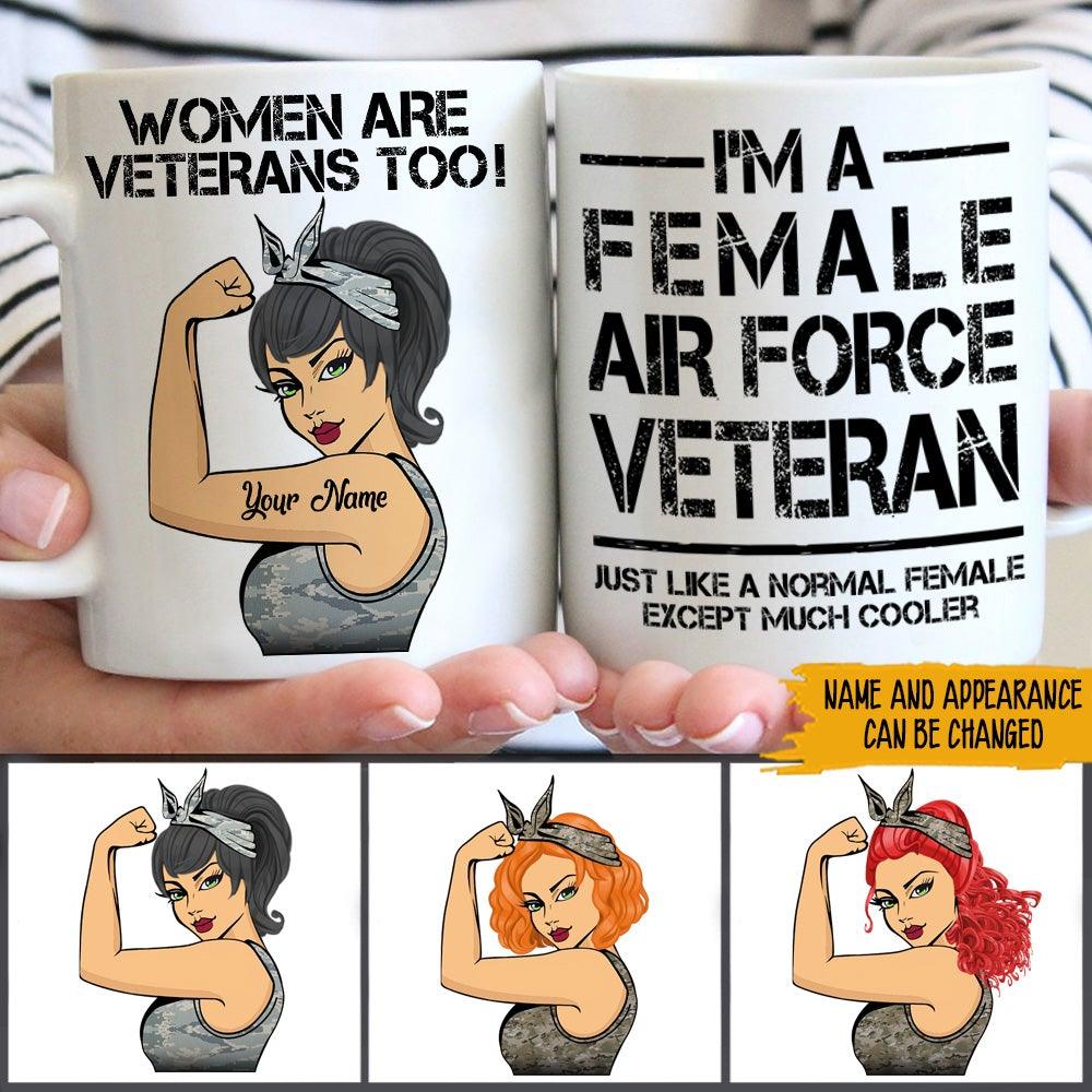 Personalized Mug Women Are Veterans Too CTM One Size 11oz size Custom - Printyourwear