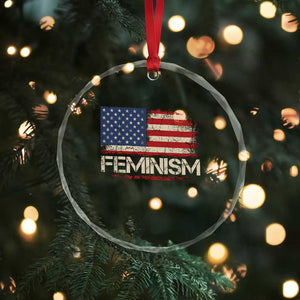 Feminism Feminist American Flag Crystal Glass Ornament Patriotic Womens Rights