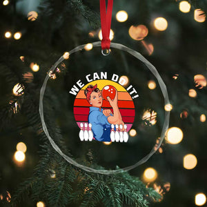 Feminist Bowling Crystal Glass Ornament We Can Do It TS12 Print Your Wear