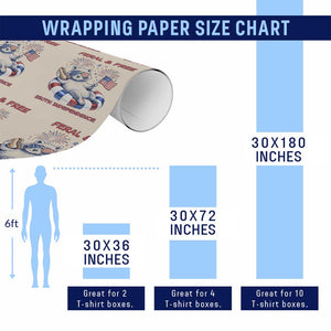 Feral and Free Funny Raccoon 4th of July Wrapping Paper Roll 250 Years Of Freedom TS14 Print Your Wear