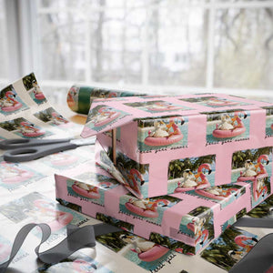 Feral Girl Summer Wrapping Paper Roll Silly Goose Summer Beach Meme TS14 Light Pink Print Your Wear