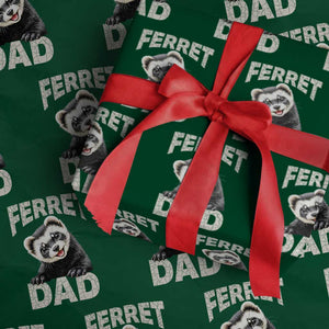 Ferret Dad Life Wrapping Paper Roll Cute Exotic Animal Parent Gift TS12 Green Print Your Wear