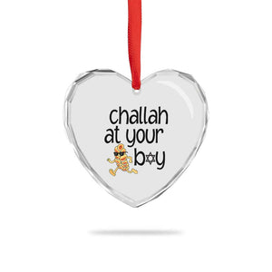 Festival Of Lights Gift Heart Crystal Glass Ornament Hanukkah Challah At Ya Boy TS12 Print Your Wear