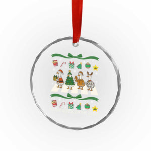 Festive Goose On The Loose Christmas Crystal Glass Ornament Cute Xmas Duck Silly Gooses Coquette Bow TS10 Print Your Wear