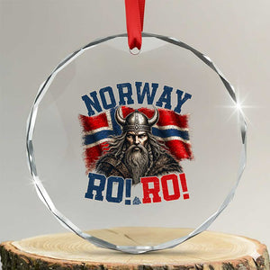 Fierce Norway Viking Warrior Ro Ro Crystal Glass Ornament Patriotic Norge Norwegian Flag Funny Rowing Support TS02 Transparent Glass 3'' Circle Print Your Wear