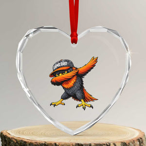 Fierce Oriole Spirit Graphic Heart Crystal Glass Ornament Cool Game Day Sports Fan TS02 Transparent Glass 3'' Heart Print Your Wear