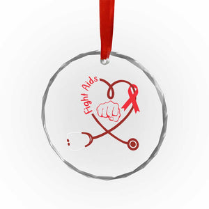Fight AIDS Nurse Crystal Glass Ornament Red Ribbon HIV Awareness Gift TS12 Print Your Wear
