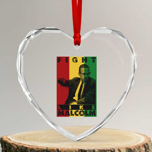 Fight Like Malcolm X Heart Crystal Glass Ornament African American Pride Gift TS12 Transparent Glass 3'' Heart Print Your Wear