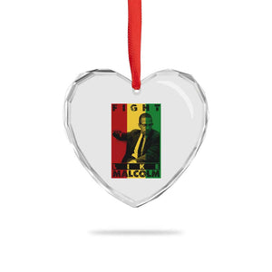 Fight Like Malcolm X Heart Crystal Glass Ornament African American Pride Gift TS12 Print Your Wear