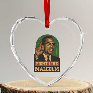 Fight Like Malcolm X Heart Crystal Glass Ornament Black History Month Inspirational Gift TS12 Transparent Glass 3'' Heart Print Your Wear