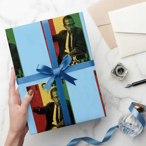 Fight Like Malcolm X Wrapping Paper Roll African American Pride Gift TS12 Light Blue Print Your Wear