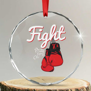 Fight Pray For A Cure Crystal Glass Ornament Red Ribbon HIV Awareness Boxing Gift TS12 Transparent Glass 3'' Circle Print Your Wear