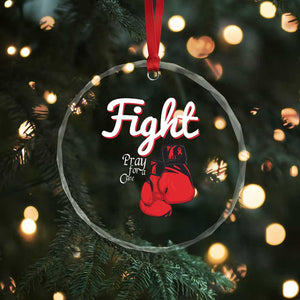 Fight Pray For A Cure Crystal Glass Ornament Red Ribbon HIV Awareness Boxing Gift TS12 Print Your Wear