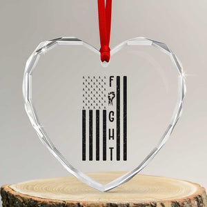 Fight Skin Cancer Melanoma Fighter USA Flag Heart Crystal Glass Ornament TS12 Transparent Glass 3'' Heart Print Your Wear