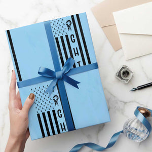 Fight Skin Cancer Melanoma Fighter USA Flag Wrapping Paper Roll TS12 Light Blue Print Your Wear