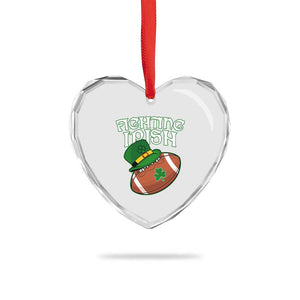 Fighting Irish Heart Crystal Glass Ornament Football Shamrock St Patricks Spirit Classic Vintage TS02 Print Your Wear