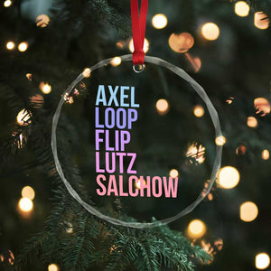Figure Skating Lovers Crystal Glass Ornament Funny Axel Loop Flip Lutz Salchow TS11 Print Your Wear