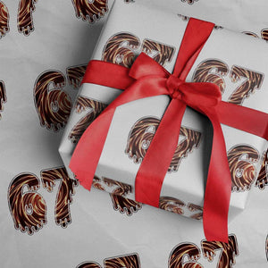 Fire Swirl Effect Printed Wrapping Paper Roll Six Seven Meme TS12 White Print Your Wear