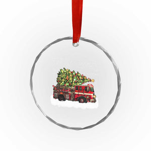 Fire Truck Christmas Crystal Glass Ornament Fireman Xmas Firefighter TS10 Print Your Wear