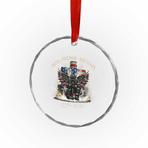 Fireman 250 Years of America Crystal Glass Ornament Faith Freedom Firefighter American Flag Cross TS14 Print Your Wear