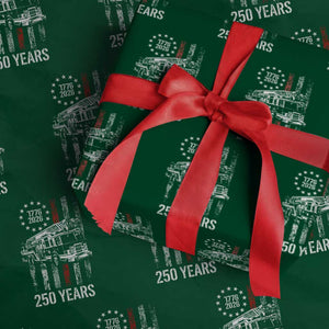 Fireman 250 Years of America Wrapping Paper Roll Fireman American Flag Thin Red Line Firefighter TS14 Green Print Your Wear