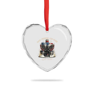 Fireman 250 Years of America Heart Crystal Glass Ornament Faith Freedom Firefighter American Flag Cross TS14 Print Your Wear