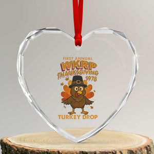 First Annual WKRP Heart Crystal Glass Ornament Funny Thanksgiving Day WKRP Turkey Drop TS10 Transparent Glass 3'' Heart Print Your Wear