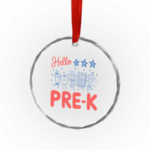First Day of Pre-K Boys Girls Toddler Preschool Patriotic US Crystal Glass Ornament TS14 Print Your Wear