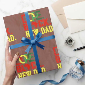 First Father's Day African American Dad Wrapping Paper Roll New Dad Gift
