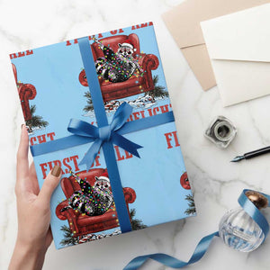 First Of All I Am A Delight Wrapping Paper Roll Funny Raccoon Christmas Meme TS14 Light Blue Print Your Wear