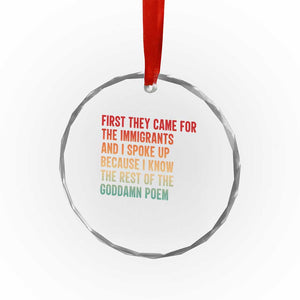 First They Came For The Immigrants Crystal Glass Ornament Retro Human Rights Protest TS10 Print Your Wear