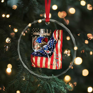 Fisherman Christian Fishing Vintage American Flag Crystal Glass Ornament TS11 Print Your Wear