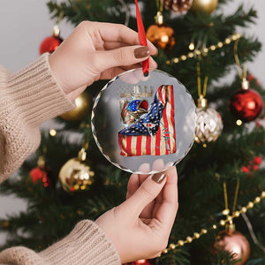 Fisherman Christian Fishing Vintage American Flag Crystal Glass Ornament TS11 Print Your Wear