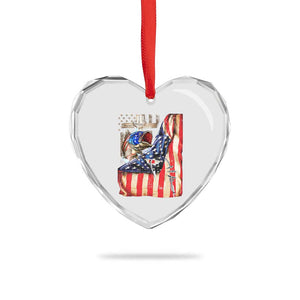Fisherman Christian Fishing Vintage American Flag Heart Crystal Glass Ornament TS11 Print Your Wear