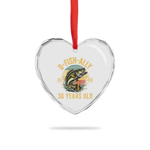 Fishing 30th Birthday Heart Crystal Glass Ornament O Fish Ally 30 Years Old Fisherman Gifts TS11 Print Your Wear