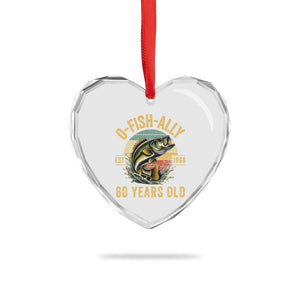 Fishing 60th Birthday Heart Crystal Glass Ornament O Fish Ally 60 Years Old Fisherman Gifts TS11 Print Your Wear