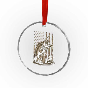 Fishing Camo Crystal Glass Ornament Bass Fish American Flag Boy Men Fisherman Gift TS10 Print Your Wear
