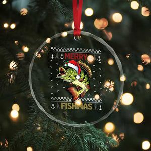 Fishing Crystal Glass Ornament Merry Fishmas Bass Fish Ugly Sweater TS10 Print Your Wear