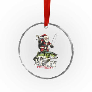 Fishing Gifts Crystal Glass Ornament Merry Fisherman Santa Claus Fish Fishing Rod TS10 Print Your Wear