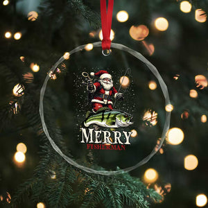Fishing Gifts Crystal Glass Ornament Merry Fisherman Santa Claus Fish Fishing Rod TS10 Print Your Wear
