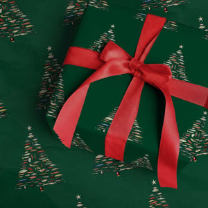 Fishing Lure Christmas Tree Wrapping Paper Roll Retro Fisherman Xmas Fish Fly TS10 Green Print Your Wear