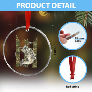 Fishing Puerto Rico Flag Crystal Glass Ornament Bass Fish Fisherman Camo Camouflage US Flag TS10 Print Your Wear