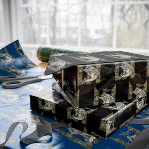Fishing Puerto Rico Flag Wrapping Paper Roll Bass Fish Fisherman Camo Camouflage US Flag TS10 Black Print Your Wear
