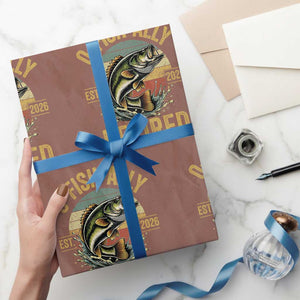Fishing Retirement Wrapping Paper Roll O Fish Ally Retired 2026 Fisherman Gifts TS11 Mocha Print Your Wear