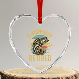 Fishing Retirement Heart Crystal Glass Ornament O Fish Ally Retired 2026 Fisherman Gifts TS11 Transparent Glass 3'' Heart Print Your Wear