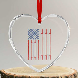 Fitness Gym Barbell Powerlifting Patriotic American Flag Heart Crystal Glass Ornament TS11 Transparent Glass 3'' Heart Print Your Wear
