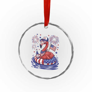 Flamingo 4Th Of July Patriotic USA American Flag Crystal Glass Ornament TS14 Print Your Wear