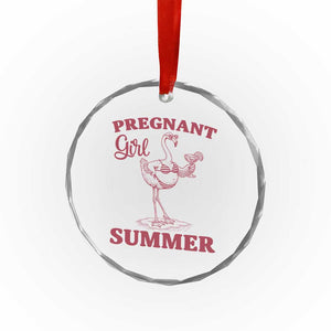 Flamingo Pregnancy Announcement Crystal Glass Ornament Summer Beach Mom To Be Gift