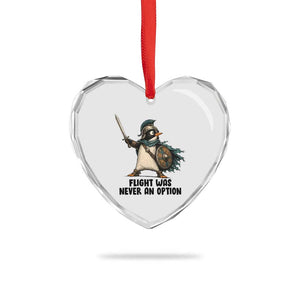 Flight Was Never An Option Funny Penguin Heart Crystal Glass Ornament Sarcastic Dark Humor Animal TS10 Print Your Wear
